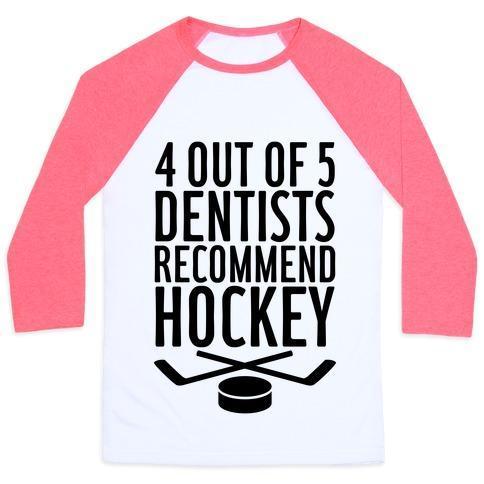 4 OUT OF 5 DENTISTS RECOMMEND HOCKEY UNISEX CLASSIC BASEBALL TEE